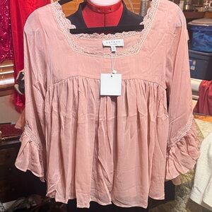 Hayden Dusty Pink Ruffle Blouse